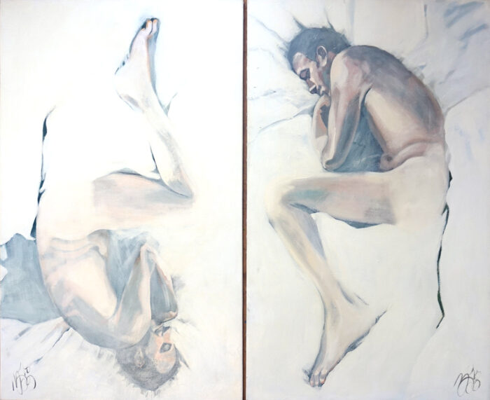 Yin & Yang, subtitel Droomprins 2 luik, Acryl op doek 1.50h/ 1.00b