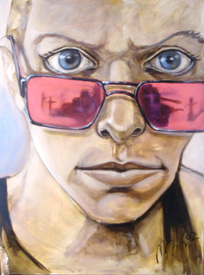 Roze-Bril- Private I - Acryl op canvas - Marit Otto- Kunst