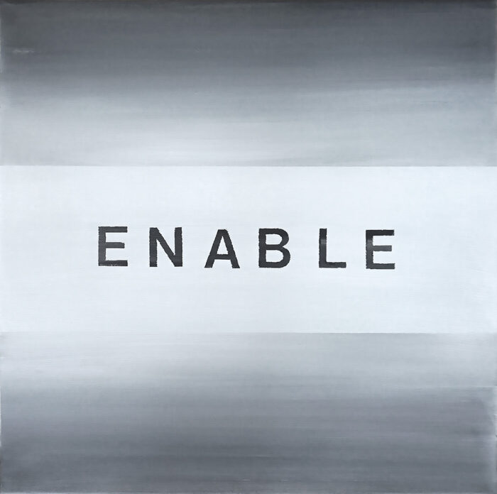 Enable & Disable - Enable acryl op canvas - 50 x 50 cm- 2025
