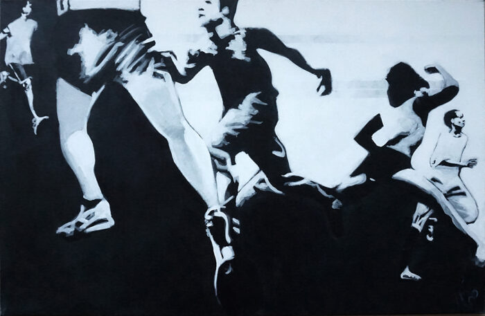 Running Late-acryl op canvas 150/100 cm 2011