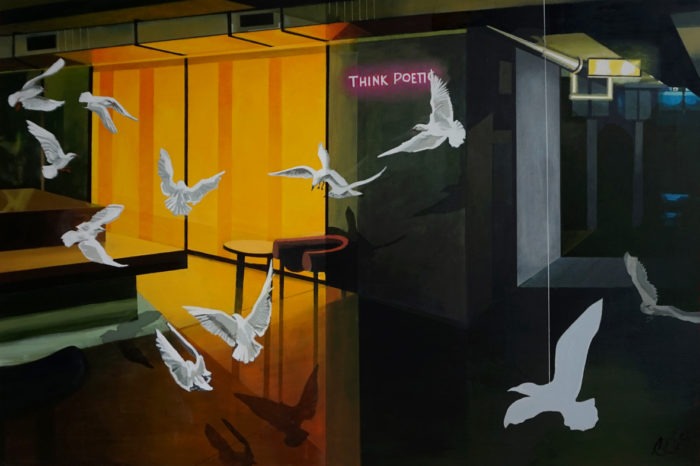 Onlyness (Think Poetic)-2023 - acryl op doek- 100 x 150 cm - UIt de Brave New World serie