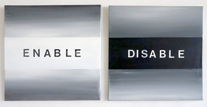 Enable & Disable -Enable & Disable - acryl op canvas - 50 x 50 cm- 2025