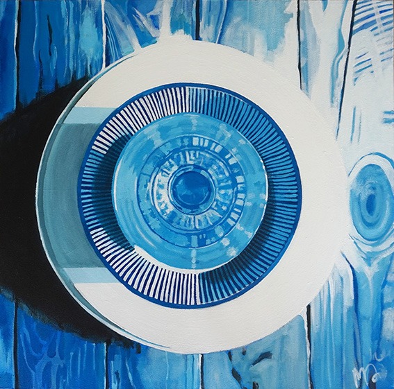 Blue Eyed Blues -acrylic on canvas 51 x 51 cm - 2024