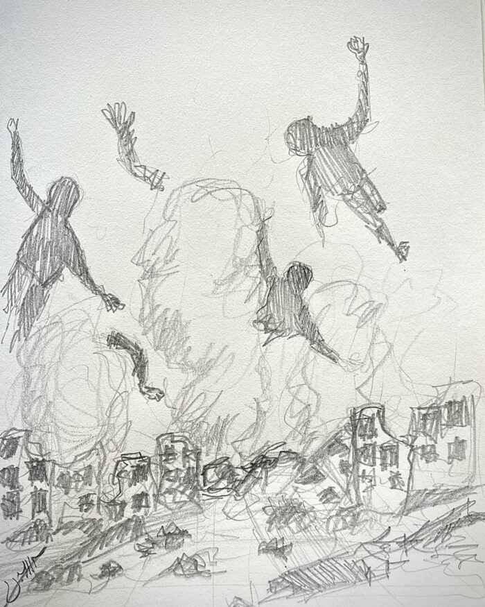 Drawing by Hussein Al Jerjawi