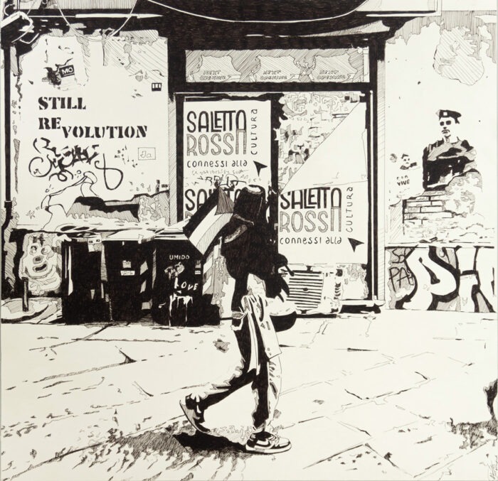Occupied - pen/ink on paper- 70 x 70 cm -2025