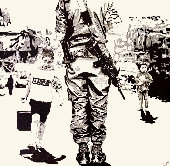 THISCREPANCY - pen and ink drawing - 70 x 70 cm 2026