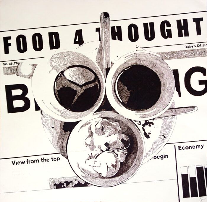 Food 4 Thought - pen and ink- 70 x 70 cm 2026