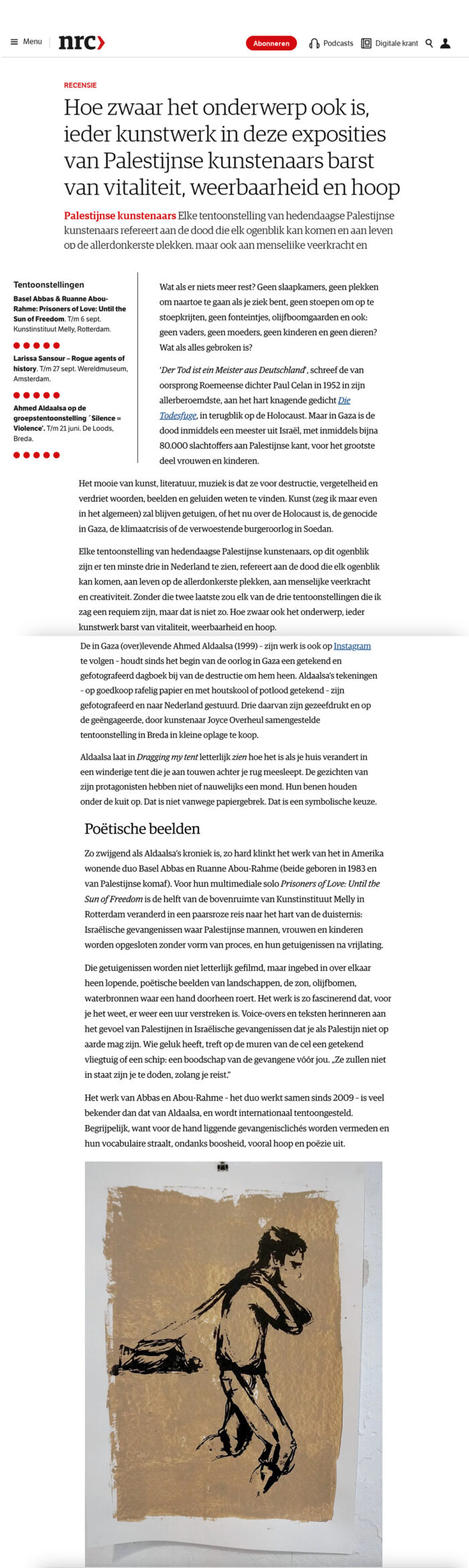 NRC over het werk van Ahmed Aldaalsa