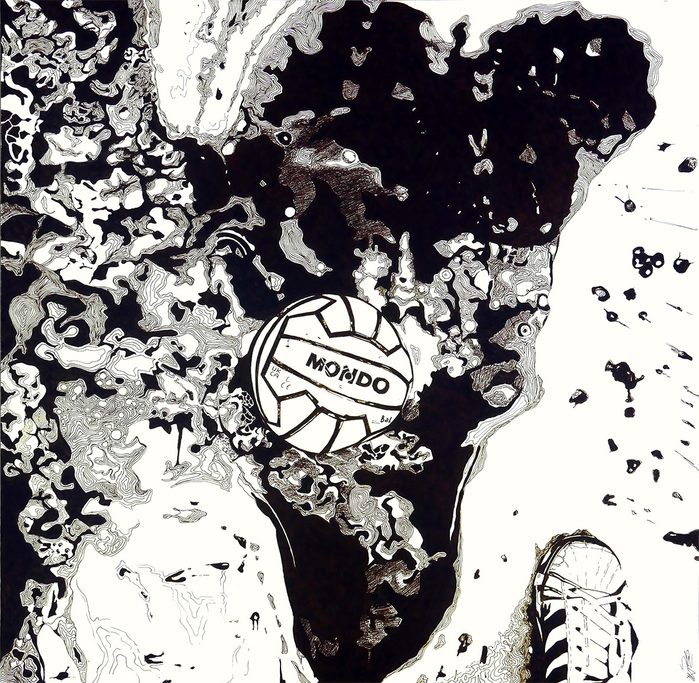 Mondo pen and ink, 70 x 70 cm 2026