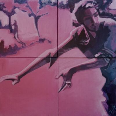 Je Pense. Acryl op canvas 90/90