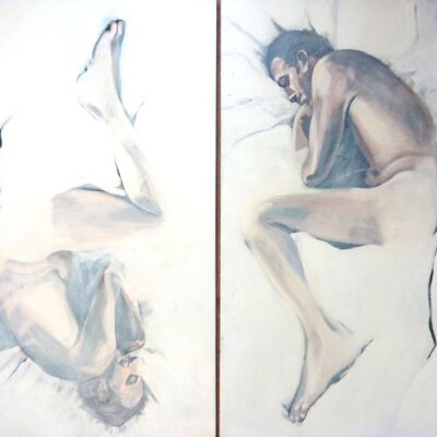 Yin & Yang, subtitel Droomprins 2 luik, Acryl op doek 1.50h/ 1.00b