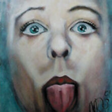Tongue- Private I - Acryl op canvas - Marit Otto- Kunst