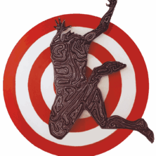 Wheel Of Misfortune -rotating-figure-on-red-white-wheel