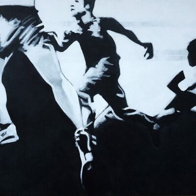 Running Late onderdeel van tweeluik- 150/100 cm 150/100 cm Running Late-acryl op canvas 150/100 cm 2011