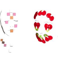 British  Delight + Ma Cherise- Foto assemblage portret met snoep- Duo Ongezoet 2006 British Delight + Ma Cherise- Duo Ongezoet 2006